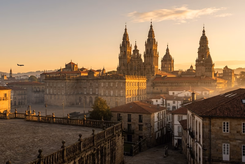 Private jet on tarmac at Santiago de Compostela