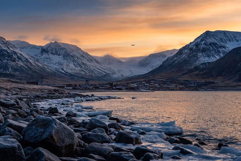 Jet privé sur le tarmac à Svalbard