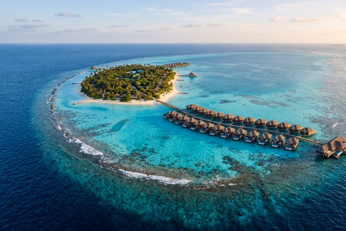 Vue aérienne de Maldives - destination de jet privé