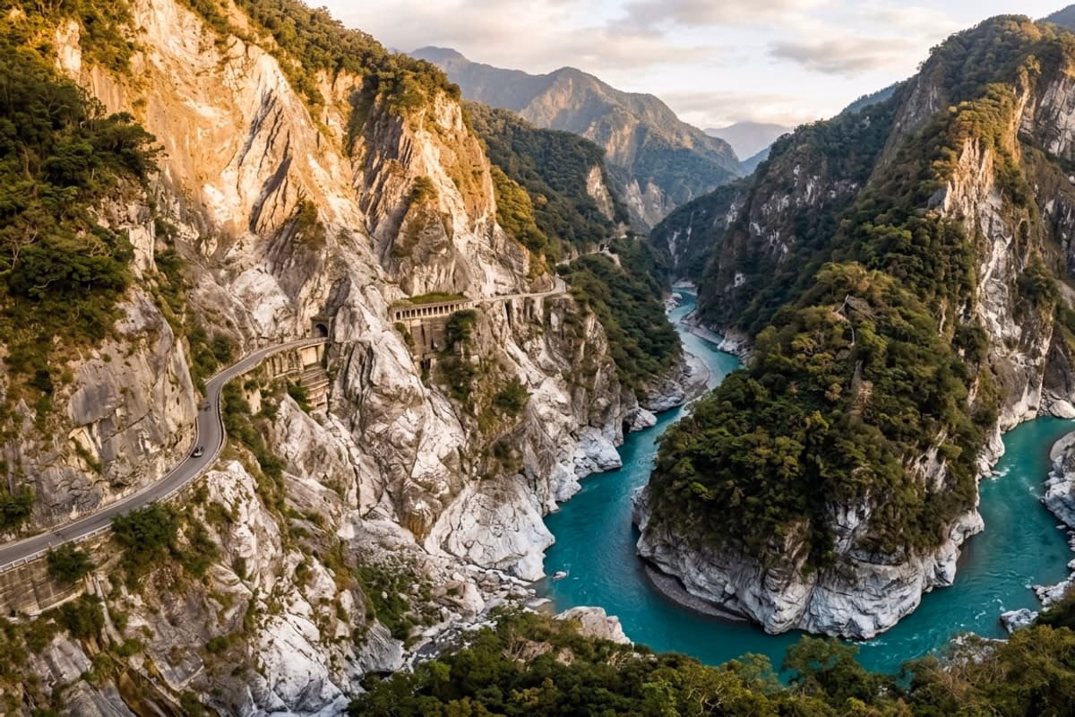 Vue aérienne de Taïwan - destination de jet privé
