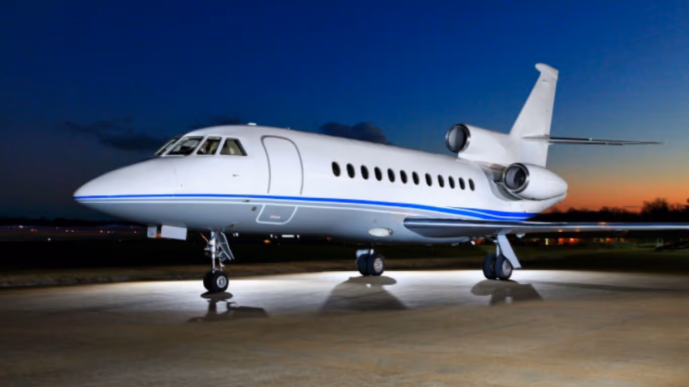 Falcon 900B private jet exterior
