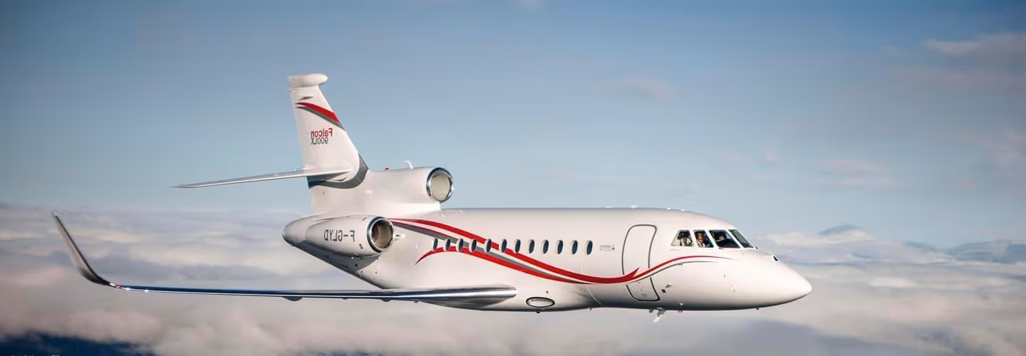 Falcon 900LX private jet exterior