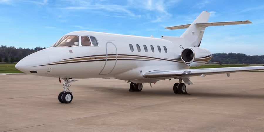Hawker 750 private jet exterior