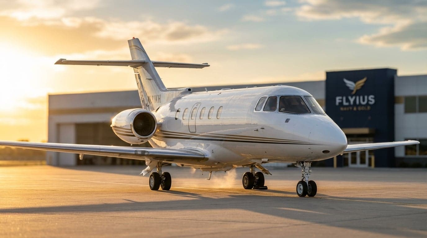 Hawker 800XP private jet exterior
