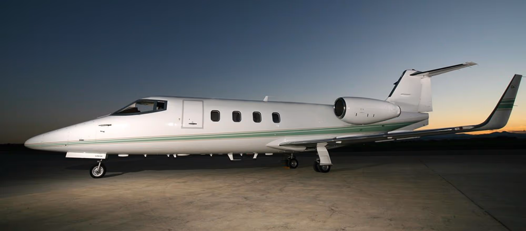 Learjet 55 private jet exterior