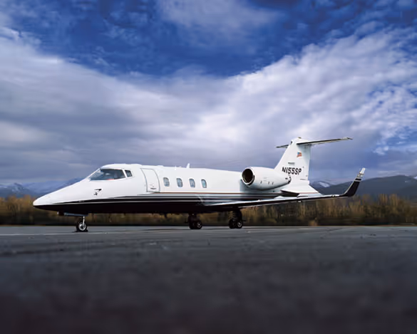 Learjet 55C private jet exterior
