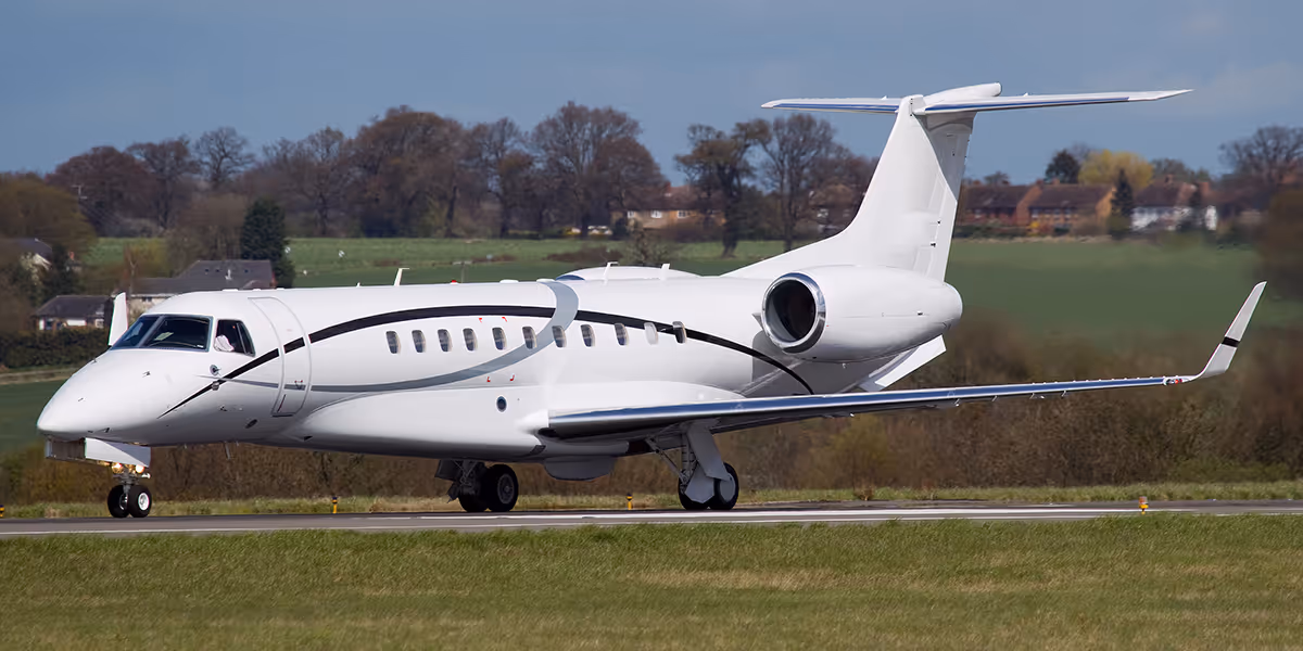 Legacy 650E private jet exterior