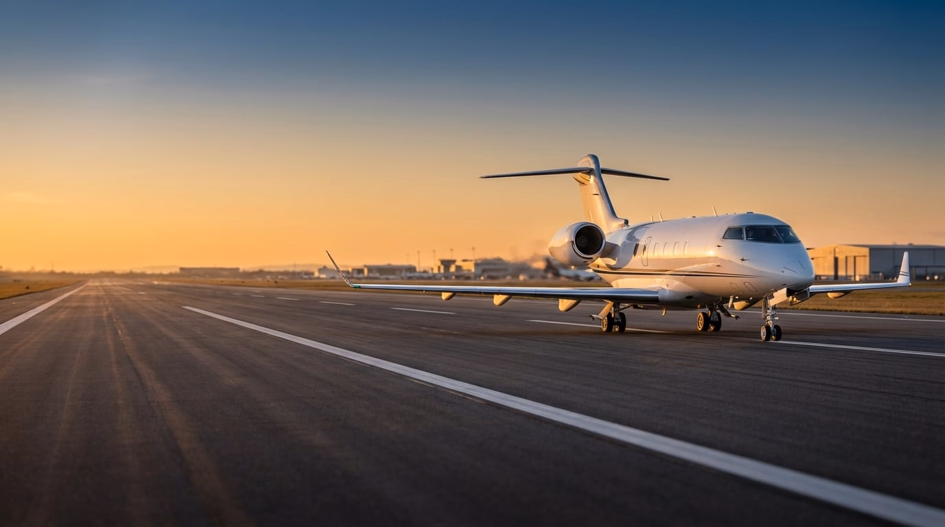 Jet privado en pista