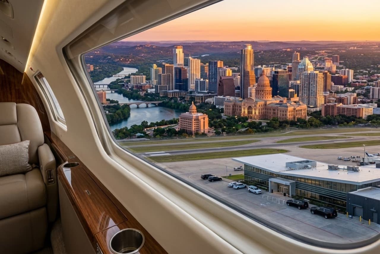Private jet charter to Austin-Bergstrom International Airport