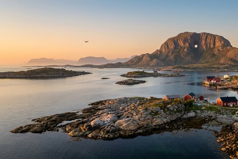 Private jet on tarmac at Bronnoysund