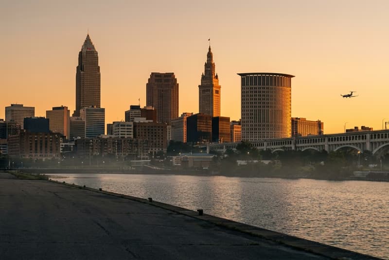Private jet on tarmac at Cleveland