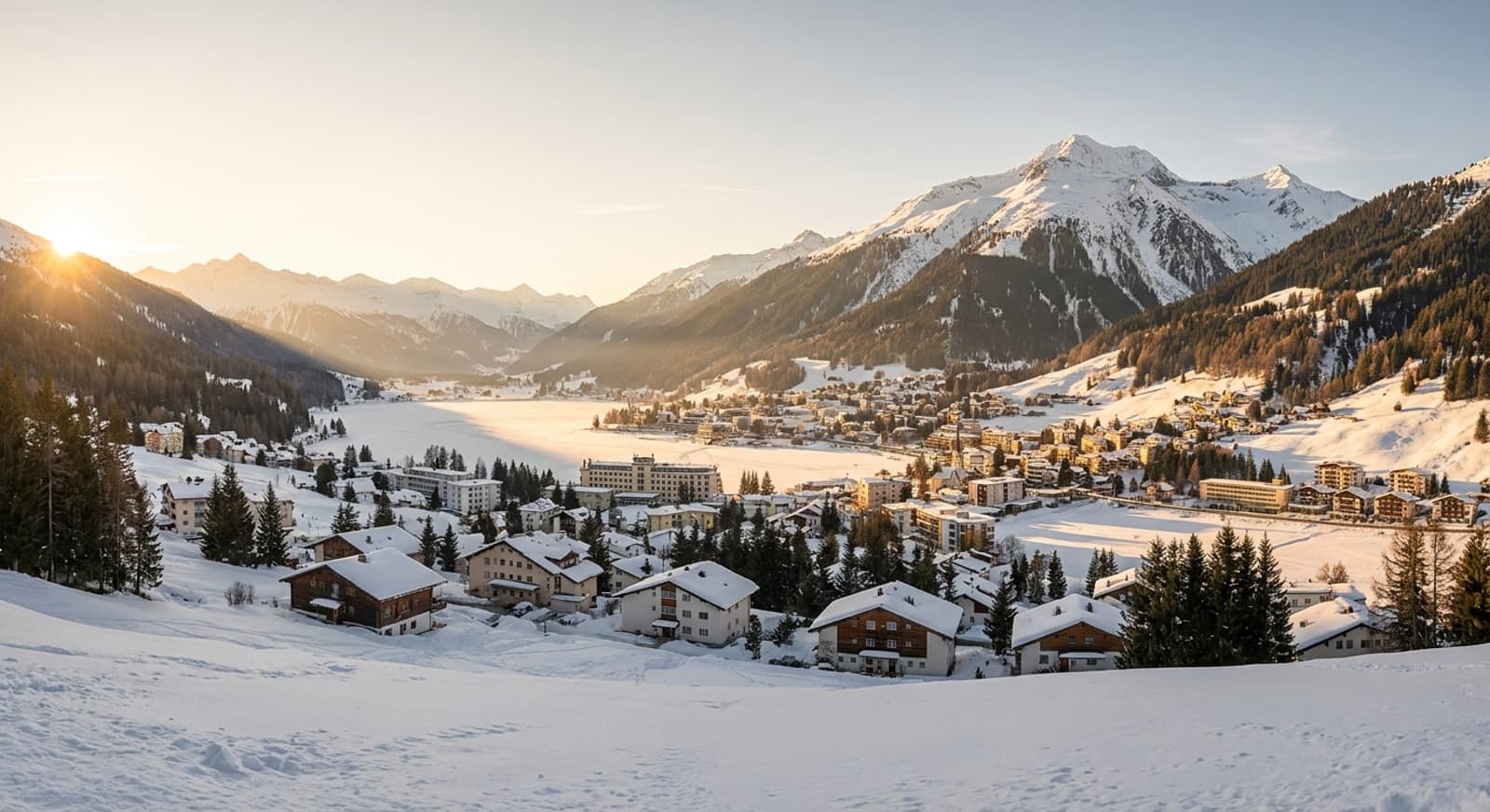 Private jet on tarmac at Davos