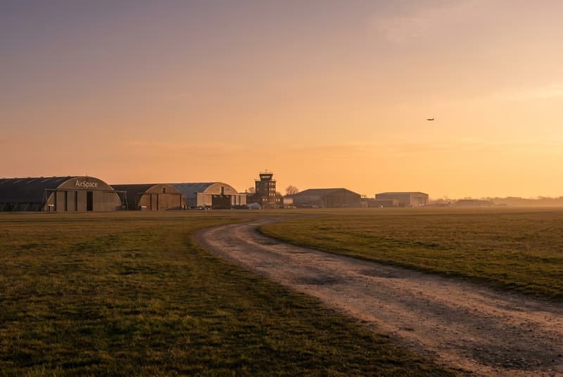 Private jet on tarmac at Duxford