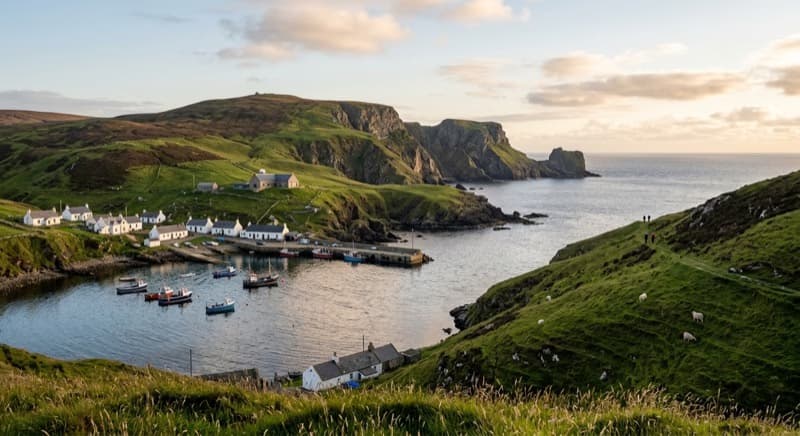 Privatjet auf dem Vorfeld in Fair Isle