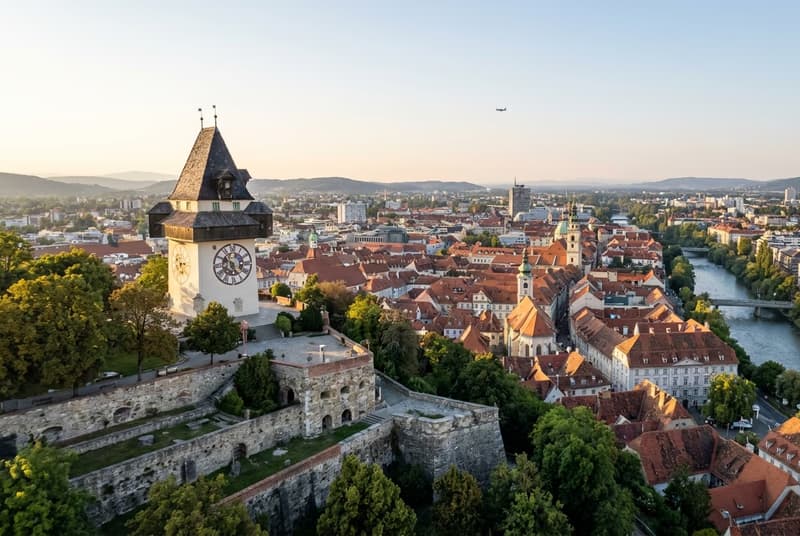 Private jet on tarmac at Graz