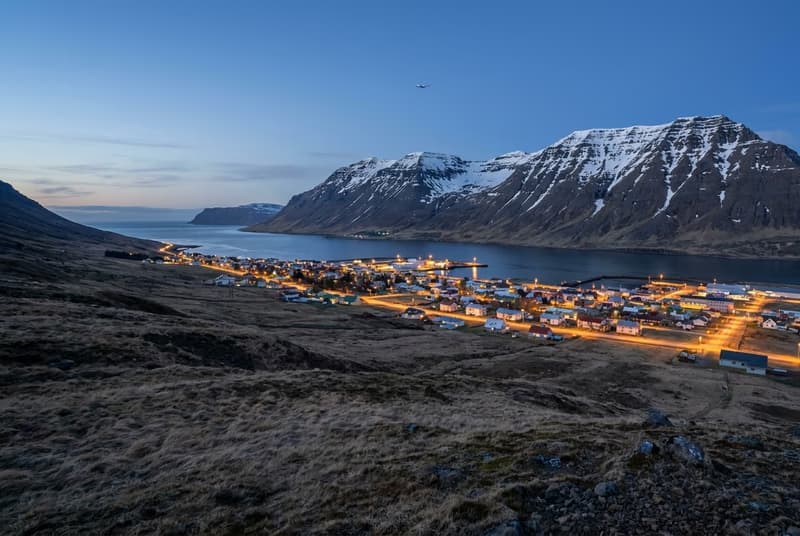 Private jet on tarmac at Isafjordur