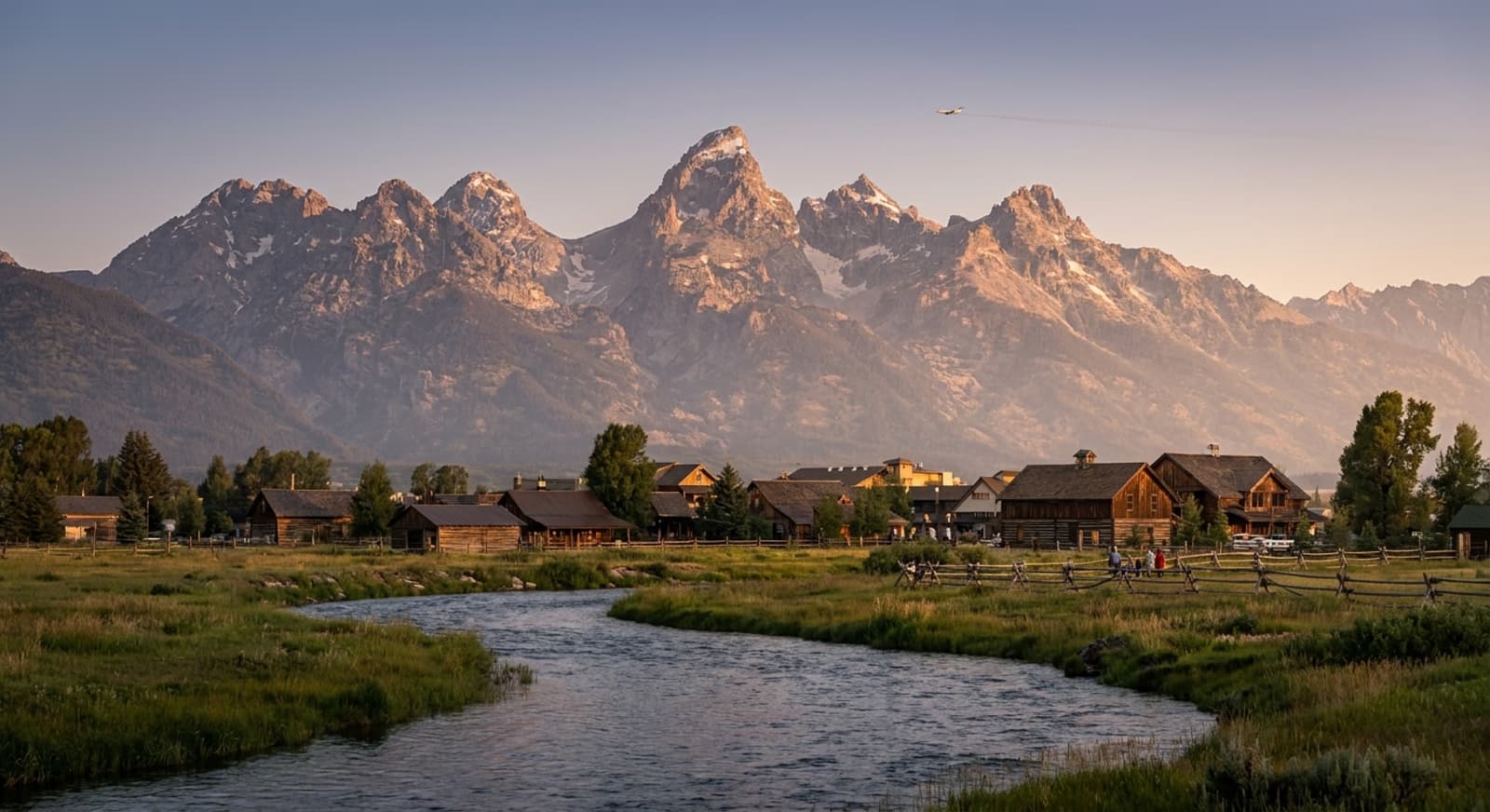 Private jet on tarmac at Jackson Hole