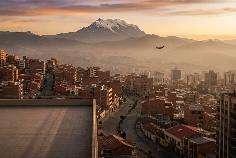 Private jet on tarmac at La Paz