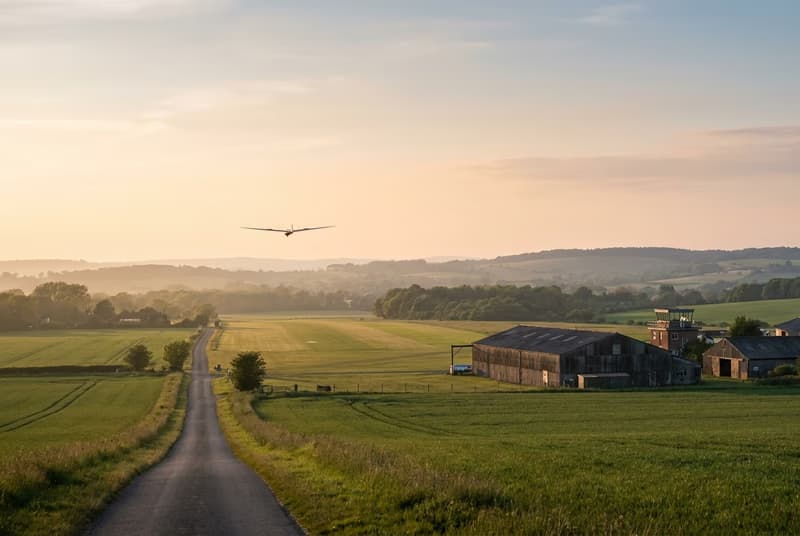 Private jet on tarmac at Lasham