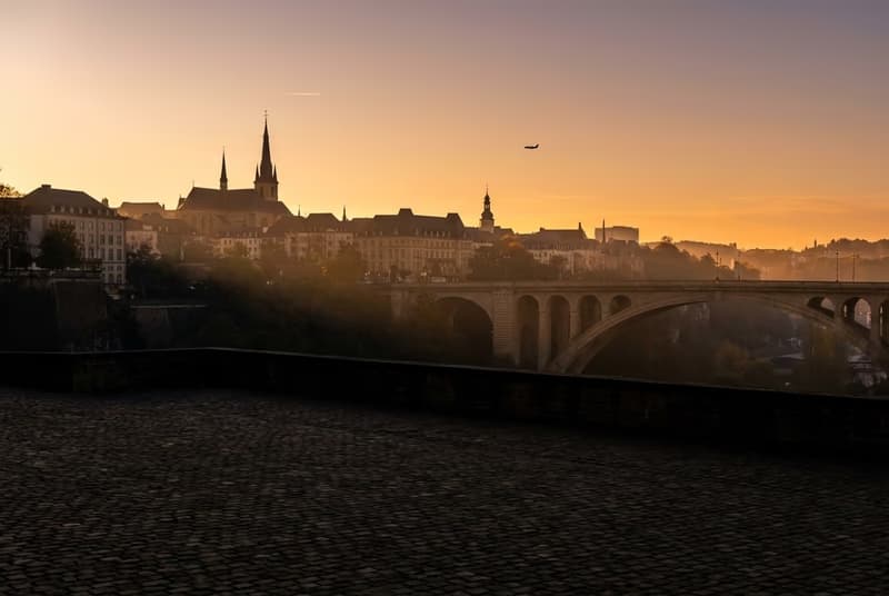 Private jet on tarmac at Luxembourg City