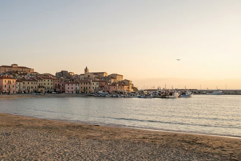 Private jet on tarmac at Marina Di Campo
