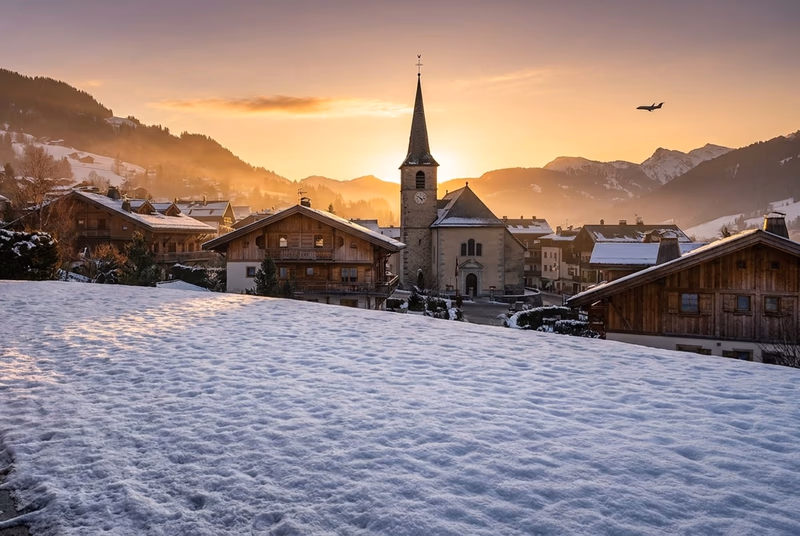 Jet privé sur le tarmac à Megève