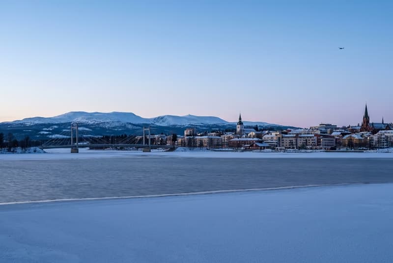 Private jet on tarmac at Östersund