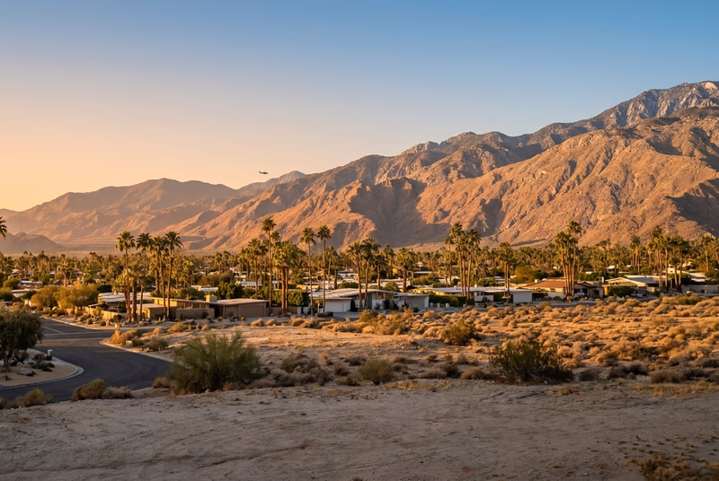 Private jet on tarmac at Palm Springs