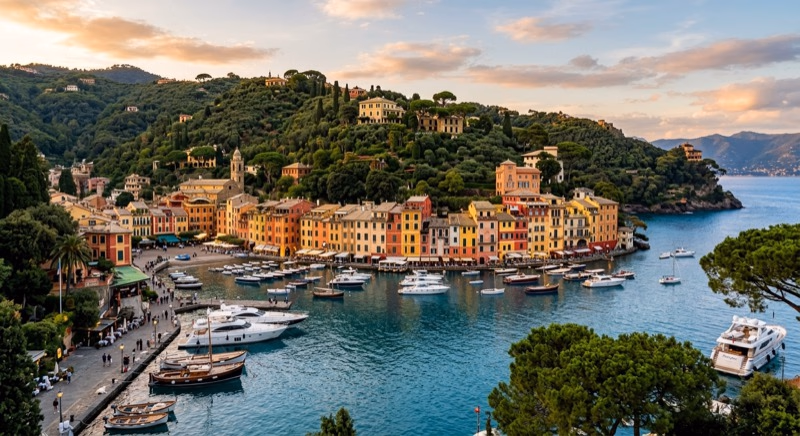 Private jet on tarmac at Portofino