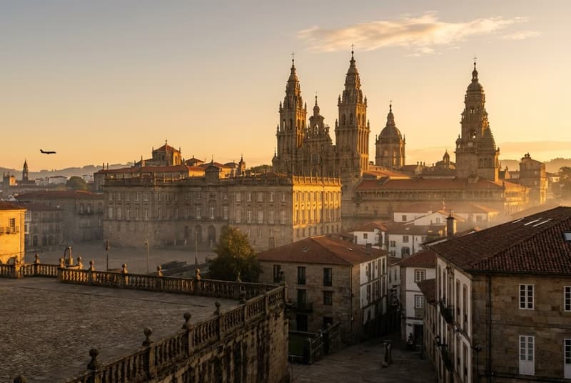 Private jet on tarmac at Santiago de Compostela