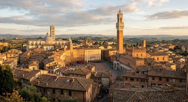 Private jet charter to Siena