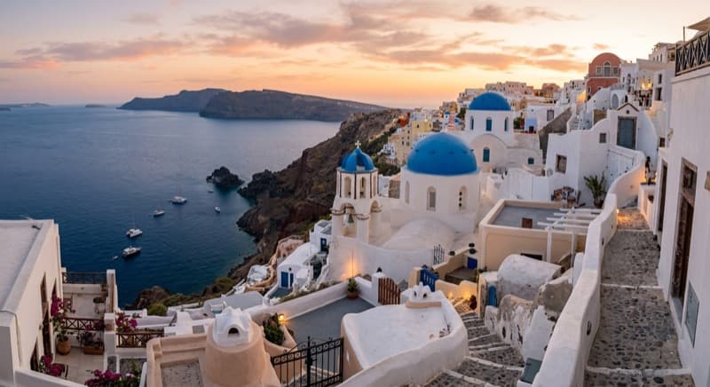 Private jet on tarmac at Thira