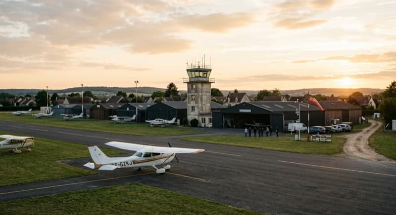 Jet privato sul piazzale a Toussous-le-noble