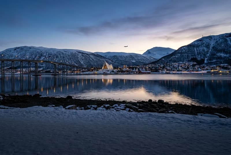 Private jet on tarmac at Tromso