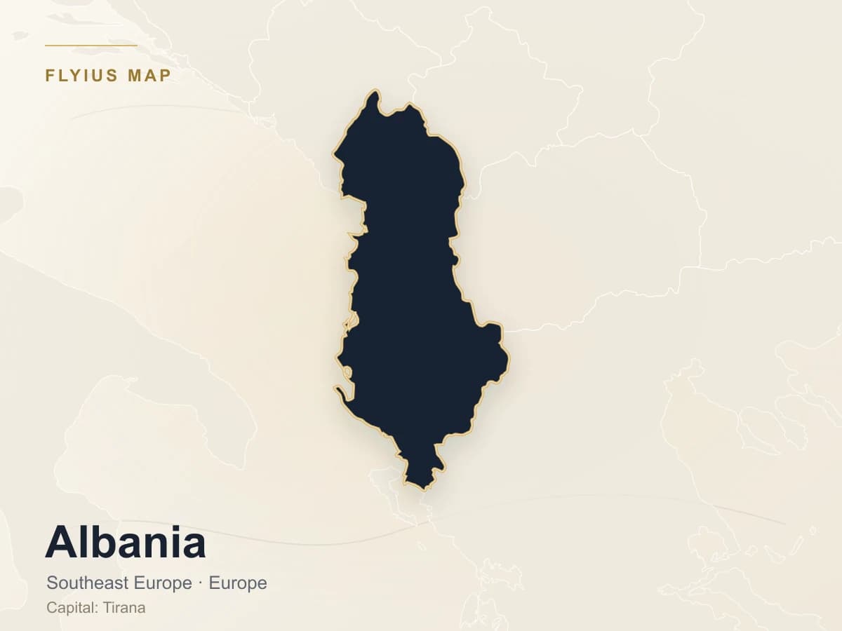 Destino de jet privado — Albania