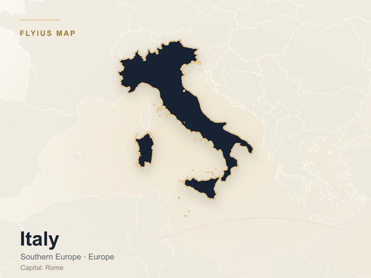 Privatjet-Ziel — Italien