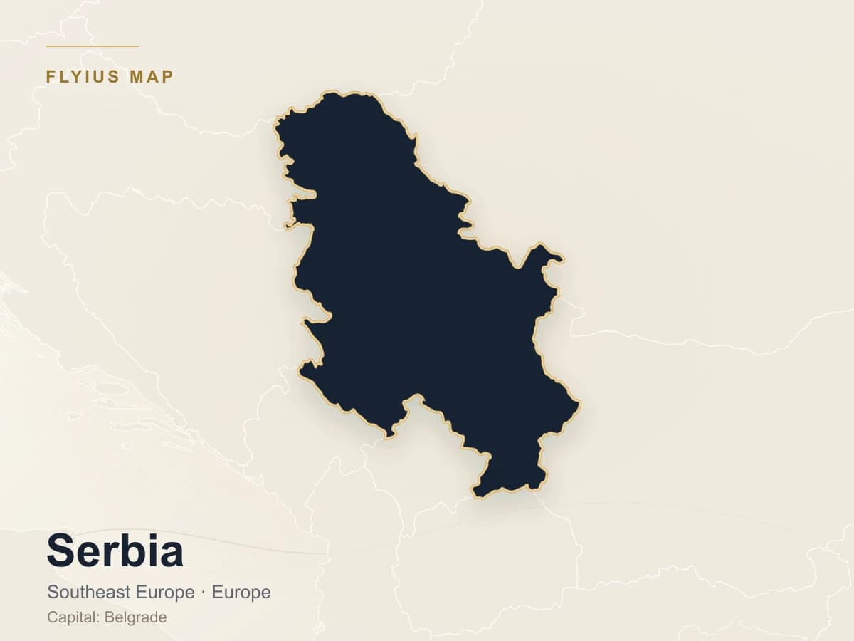 Destino de jet privado — Serbia