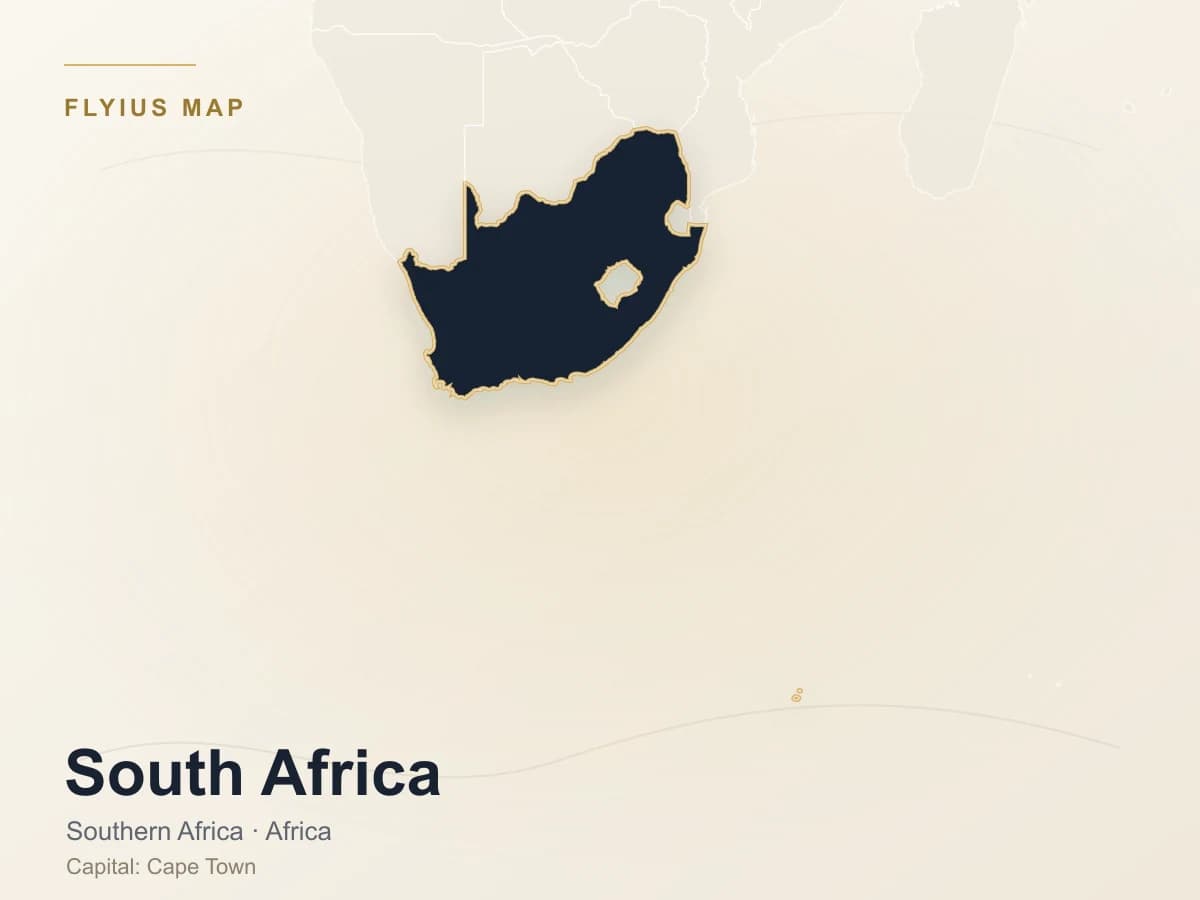 Destino de jet privado — Sudáfrica