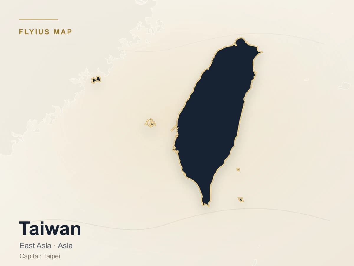 Privatjet-Ziel — Taiwan