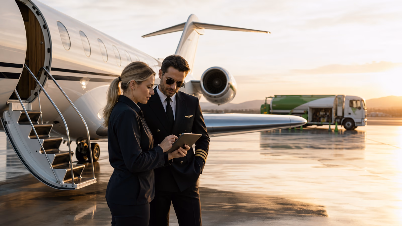 Aile de jet au-dessus des nuages — étude empreinte carbone aviation privée