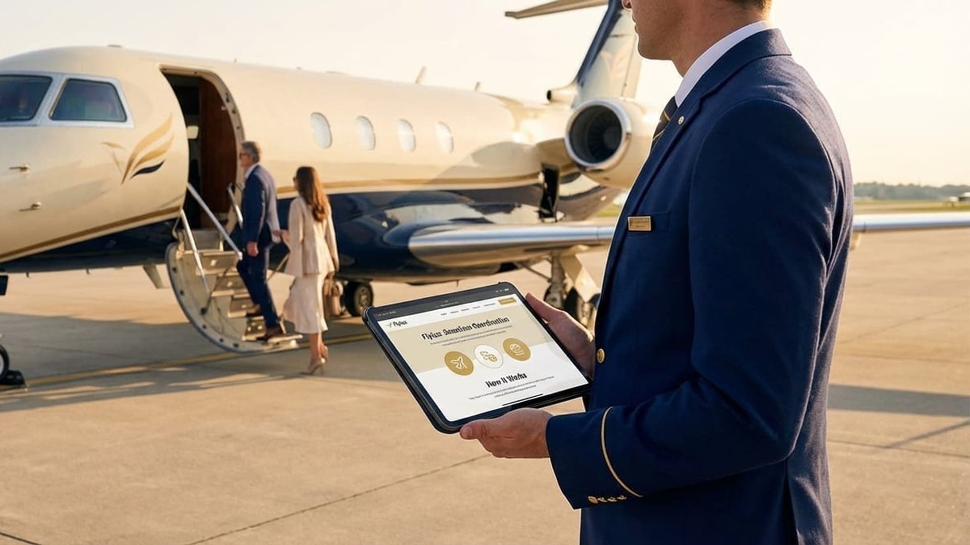 Seamless private jet booking process