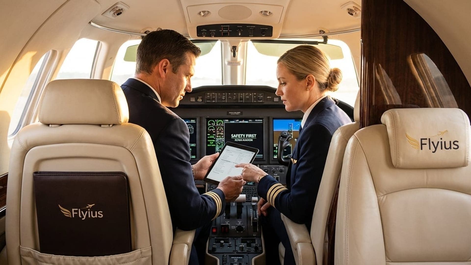 Pilotes professionnels dans le cockpit assurant la sécurité du vol