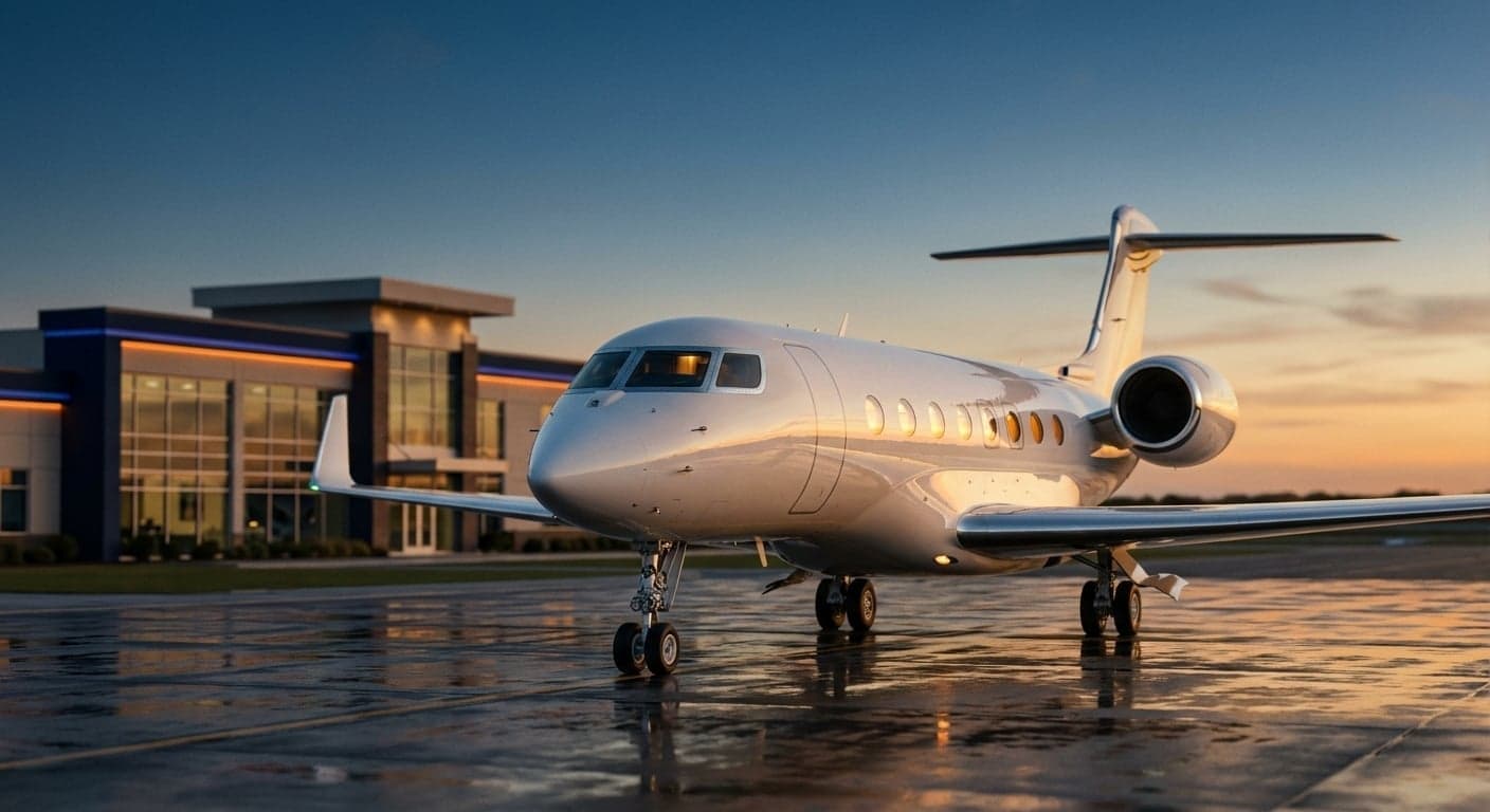 Intérieur de cabine de jet privé de luxe avec sièges en cuir premium