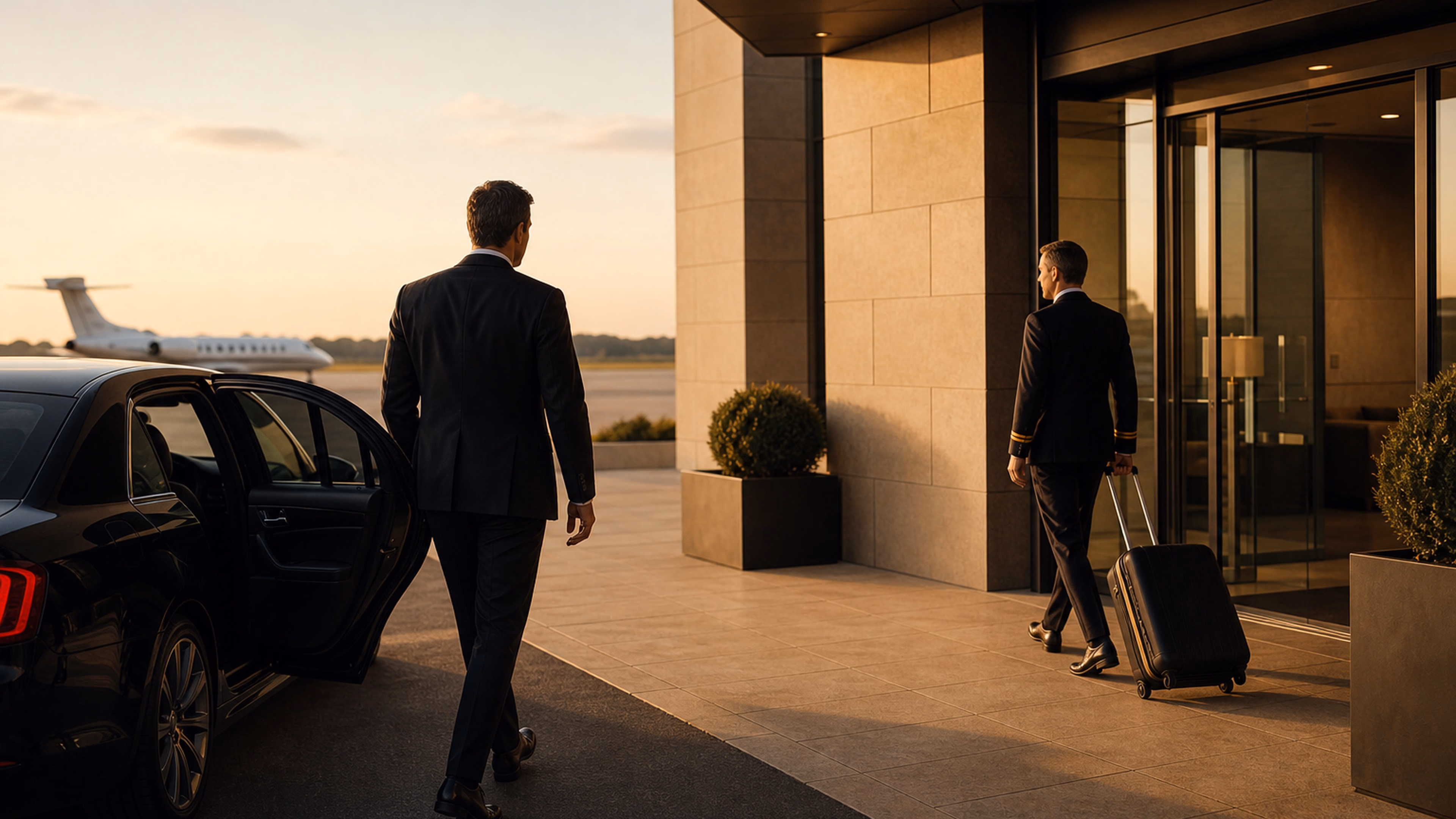Équipe d'affaires en jet privé de Paris à Courchevel