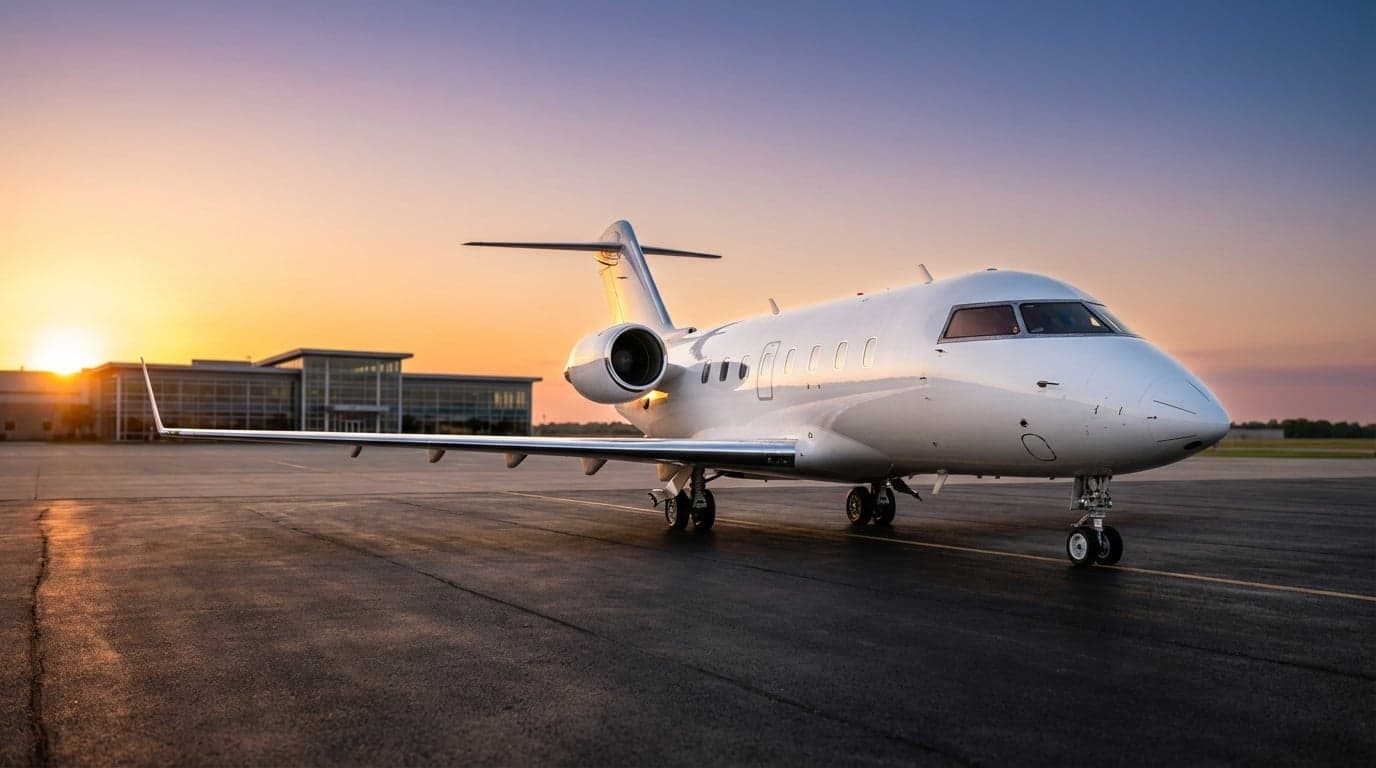 Flyius private jet on tarmac - luxury experience