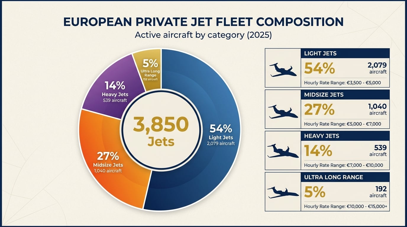 European Private Jet Fleet Composition